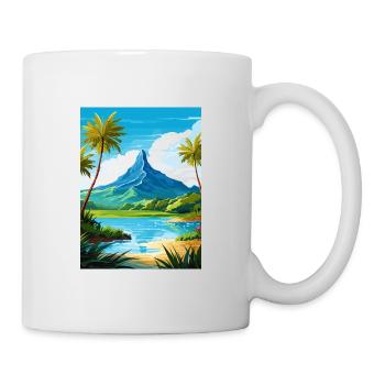 Bora Französisch-Polynesien Vintage Reiseposter - Tasse - Weiß - Rechts