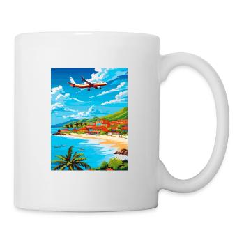 Saint Maarten Karibik Vintage Reiseposter - Tasse - Weiß - Rechts