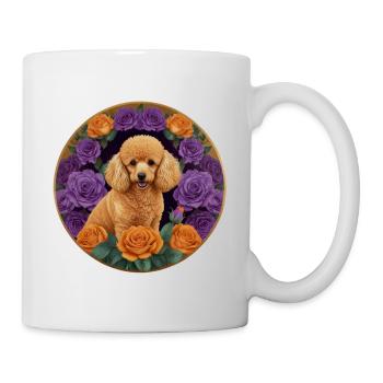 Poodle apricot and pink mauve and orange - Mug - white - Right