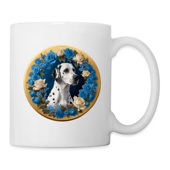 Dalmatian and blue roses - Mug - white - Right