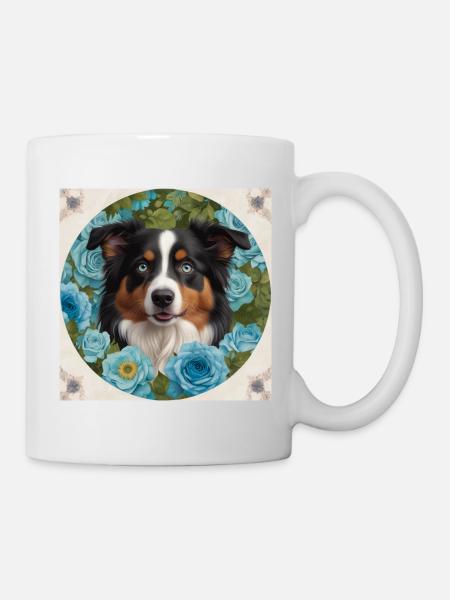 Blauäugiger Australian Shepherd - Tasse - Weiß