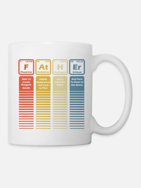 Funny Father Elements Tableau périodique Chimie - Mug blanc - blanc
