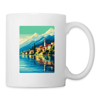 Comer See Italien Vintage Reiseplakat Souvenir WPA - Tasse - Weiß - Rechts