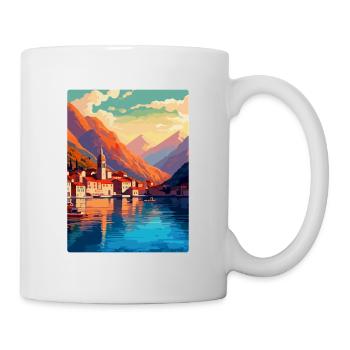 Kotor Montenegro Vintage Poster Souvenir de Voyage - Mug blanc - blanc - Droite