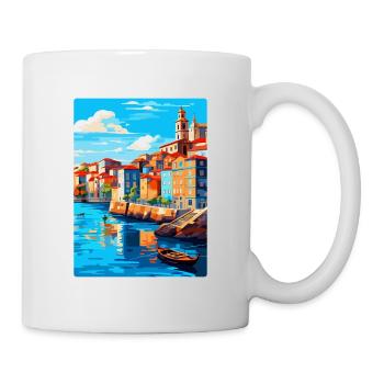 Porto Portugal Vintage Reiseplakat Souvenir WPA - Tasse - Weiß - Rechts