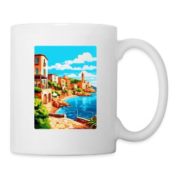 Costa Brava Spanien Vintage Reiseplakat Souvenir - Tasse - Weiß - Rechts