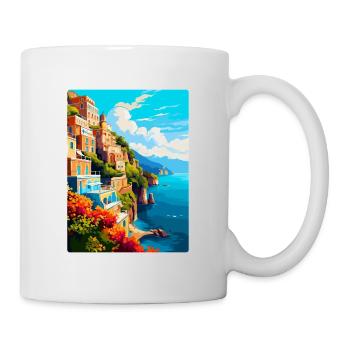 Amalfi Italie Affiche de voyage vintage WPA Souvenir - Mug blanc - blanc - Droite