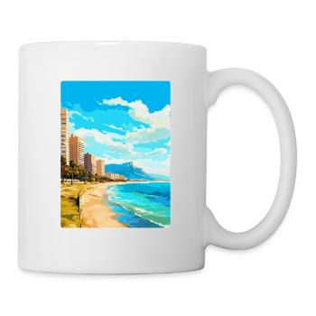Alicante Espagne Affiche de voyage vintage Souvenir WPA - Mug blanc - blanc - Droite