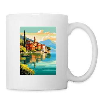Comer See Italien Vintage Reiseplakat Souvenir WPA - Tasse - Weiß - Rechts