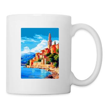 Menton France Affiche de voyage vintage WPA Souvenir - Mug blanc - blanc - Droite