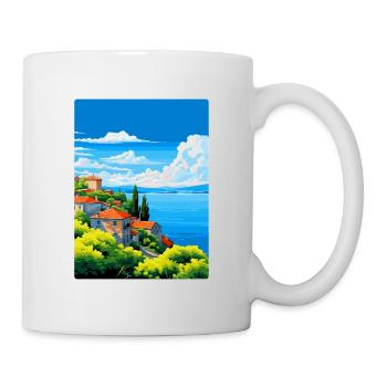 Lac de Bolsena Italie Affiche de voyage vintage souvenir - Mug blanc - blanc - Droite