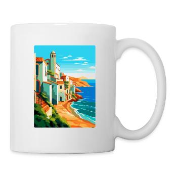 Costa De la Luz Espagne Affiche De Voyage Vintage WPA - Mug blanc - blanc - Droite