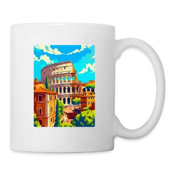 Rom Italien Vintage Reiseplakat Souvenir Souvenir - Tasse - Weiß - Rechts