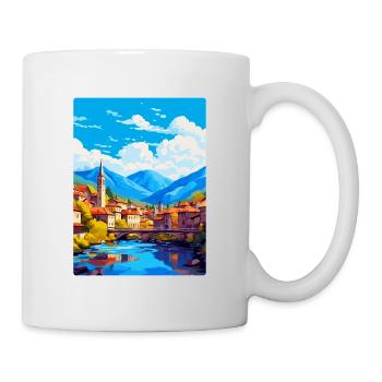 Sarajevo Bosnien Herzegowina Vintage Reiseposter - Tasse - Weiß - Rechts