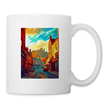 Edinburgh Schottland UK Vintage Reiseplakat WPA - Tasse - Weiß - Rechts