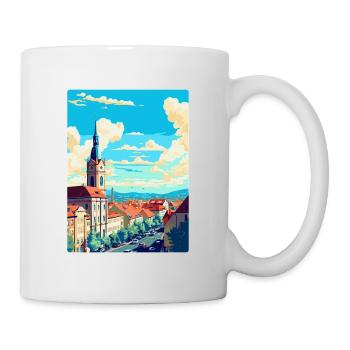 Stuttgart Allemagne Poster de voyage vintage souvenir - Mug blanc - blanc - Droite