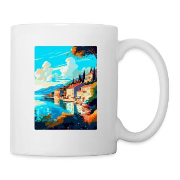 Bergen Norwegen Vintage Reiseposter WPA Souvenir - Tasse - Weiß - Rechts