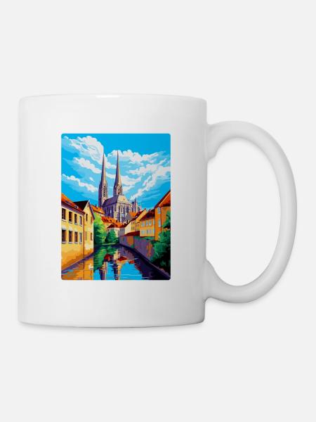 Chartres France Affiche de voyage vintage Souvenir WPA - Mug blanc - blanc