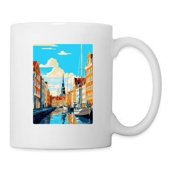 Copenhague, Danemark, Affiche de voyage vintage souvenir - Mug blanc - blanc - Droite