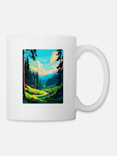 Affiche de voyage vintage de la Forêt-Noire Allemagne Art WPA - Mug blanc - blanc