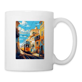 Lissabon Portugal Vintage Reiseplakat Souvenir WPA - Tasse - Weiß - Rechts