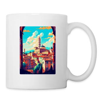 Siena Italien Vintage Reiseplakat WPA Kunst Souvenir - Tasse - Weiß - Rechts