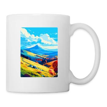 Bieszczady Pologne Affiche de voyage vintage souvenir - Mug blanc - blanc - Droite