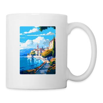 Opatija Kroatien Vintage Reiseplakat Souvenir WPA - Tasse - Weiß - Rechts