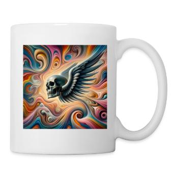 Skull with wings (colorful) - Mug - white - Right