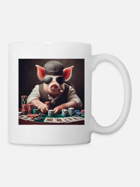 Cochon de poker - Mug blanc - blanc