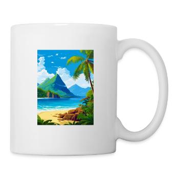 Saint Lucia Caribbean Vintage Travel Poster - Mug - white - Right