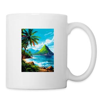 Saint Lucia Caribbean Vintage Travel Poster - Mug - white - Right