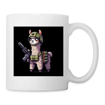 Kampf-Lama - Tasse - Weiß - Rechts