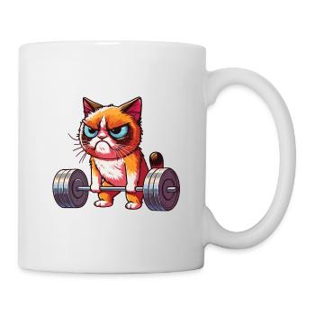 Deadlift Katze Bodybuilding - Tasse - Weiß - Rechts