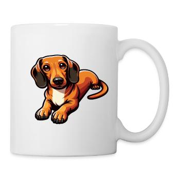 Dackel Hund - Tasse - Weiß - Rechts