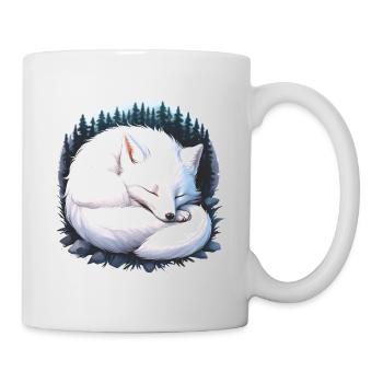 Arctic fox sleeping in the forest Fox Scandinavia Fox - Mug - white - Right
