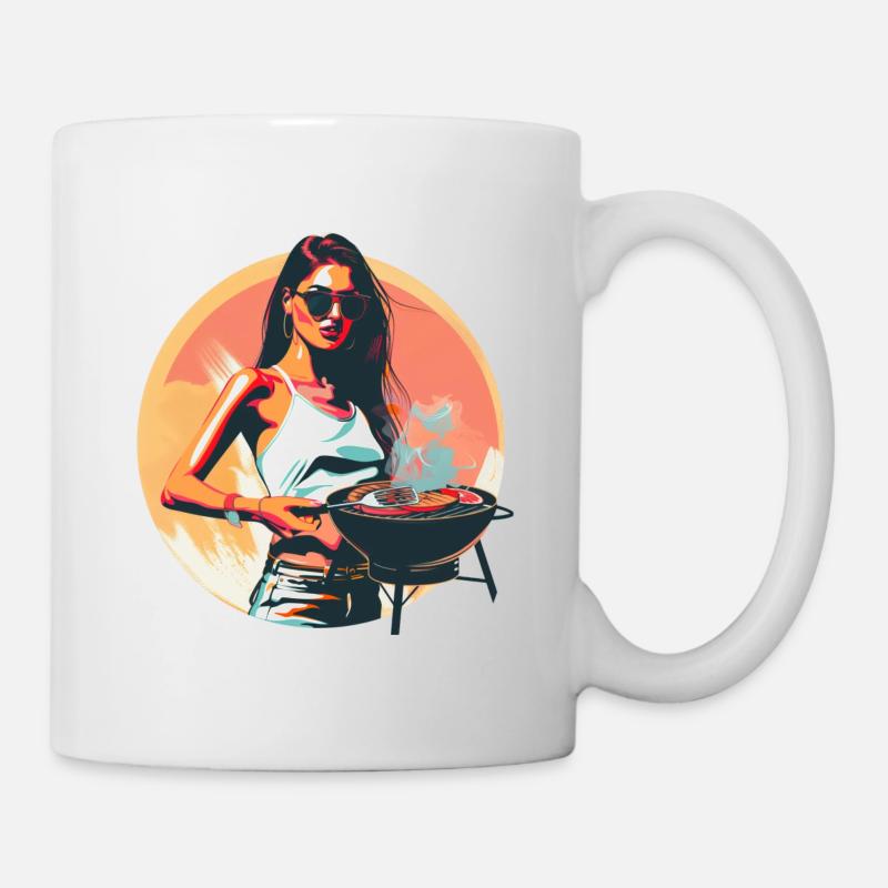 Fille cuisinière - Mug blanc - blanc