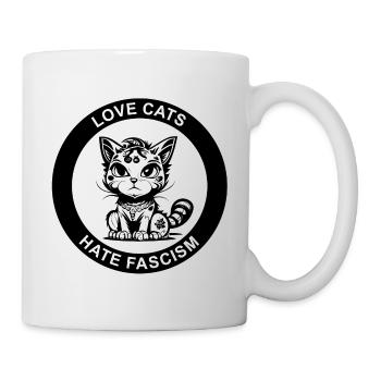 LES CHATS D’AMOUR DÉTESTENT LE FASCISME - Mug blanc - blanc - Droite