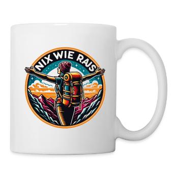 Nix wie raus - in die Natur - auf die Berge - Tasse - Weiß - Rechts