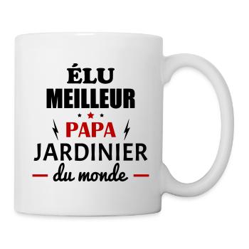 Élu meilleur papa jardinier du monde,fête des père - Mug blanc - blanc - Droite