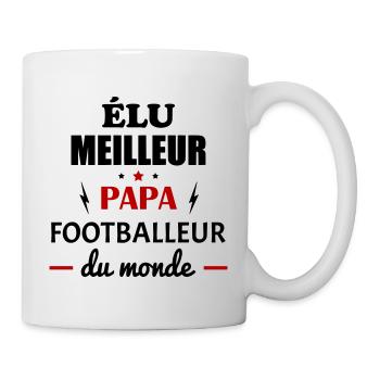 Élu meilleur papa footballeur, fête des pères - Mug blanc - blanc - Droite