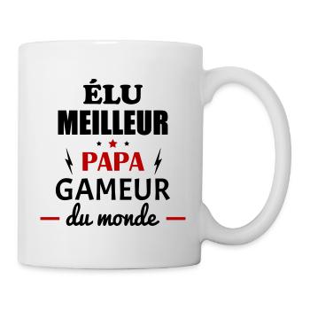Élu meilleur papa gameur du monde,fête des pères - Mug blanc - blanc - Droite