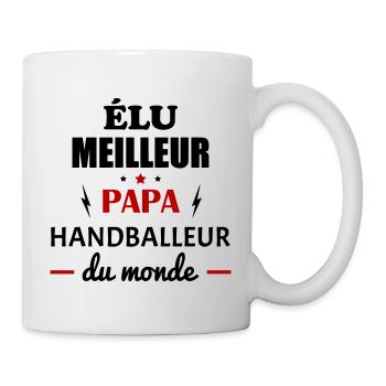 Élu meilleur papa handballeur, fête des pères - Mug blanc - blanc - Droite