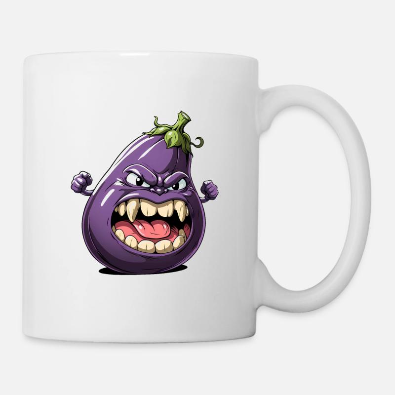 Aubergine furieuse ! - Mug blanc - blanc