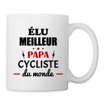 Élu meilleur papa cycliste du monde,fête des pères - Mug blanc - blanc - Droite