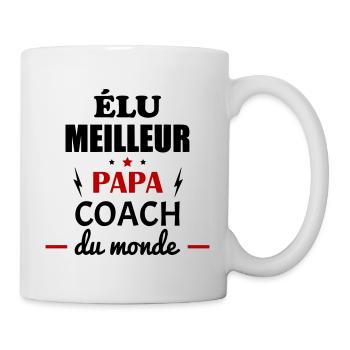 Élu meilleur papa coach du monde,fête des pères - Mug blanc - blanc - Droite
