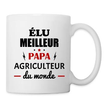 Élu meilleur papa agriculteur,fête des pères - Mug blanc - blanc - Droite
