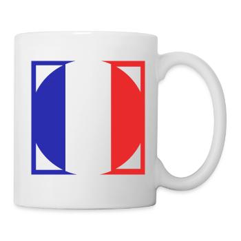 French flag, coat of arms blue, white, red - Mug - white - Right