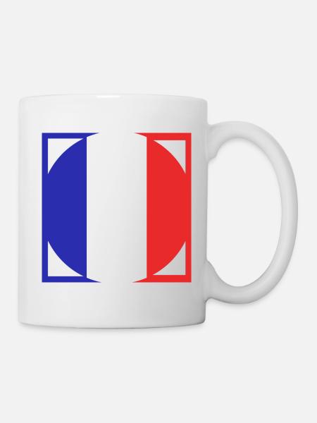 French flag, coat of arms blue, white, red - Mug - white