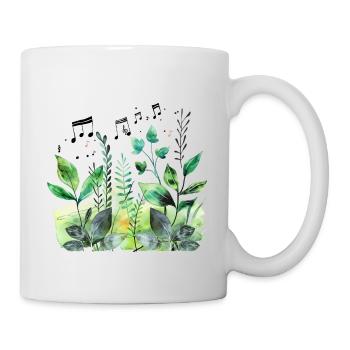 Plantes et musique - Impression de mode de haute qualité - Mug blanc - blanc - Droite